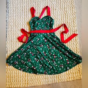 Disney Mickey and Minnie Snowflake Christmas Dress  - Size S -with POCKETS! NWT